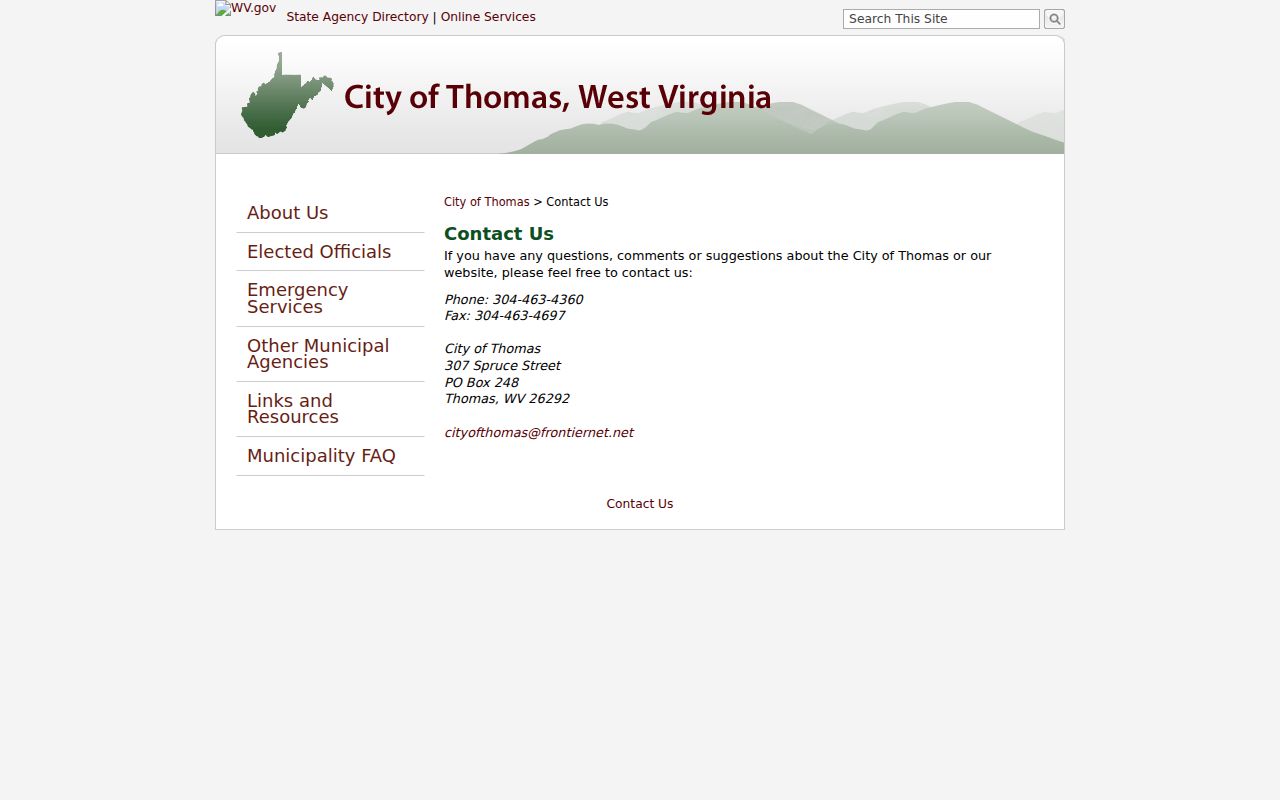 Thomas city hall contact for municipal criminal record questions