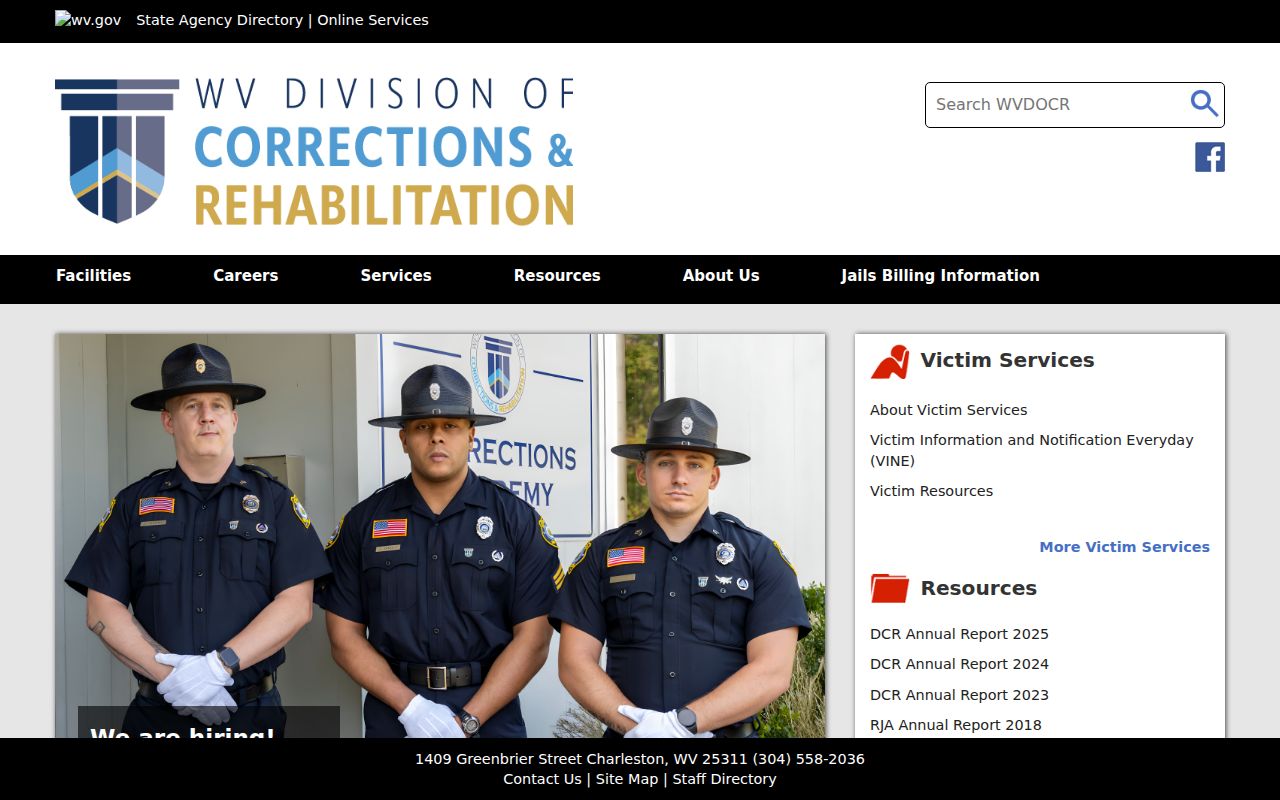 WVDCR offender search channels for Tucker County custody records
